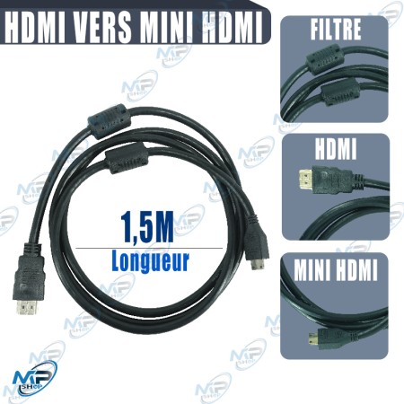 Cable HDMI Vers MINI HDMI 1,5m